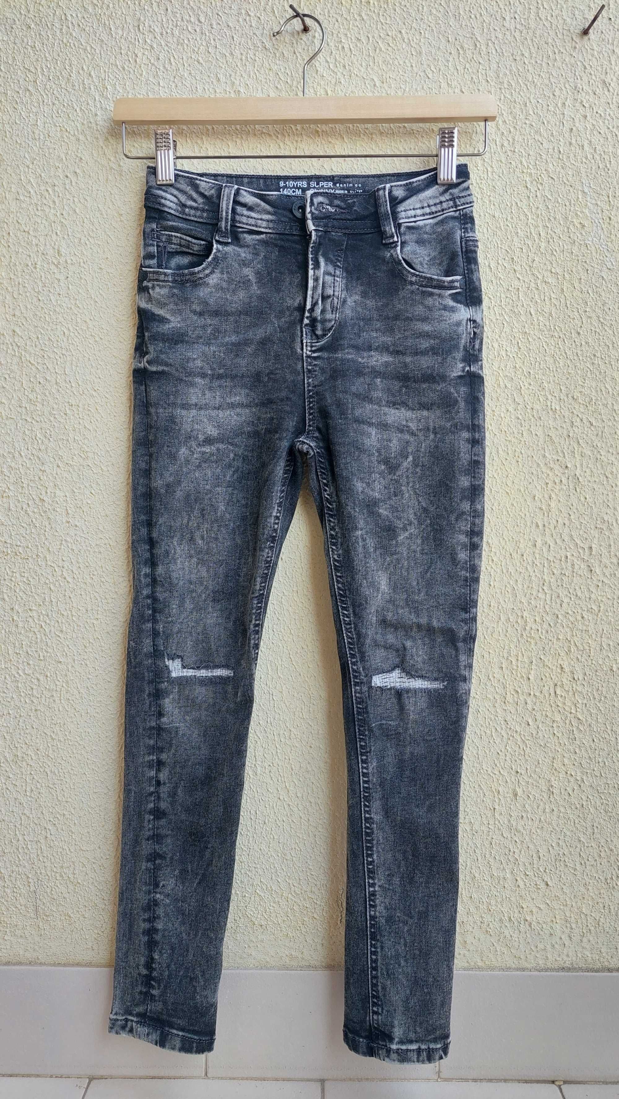 Calça de ganga preta menino 9/10 anos