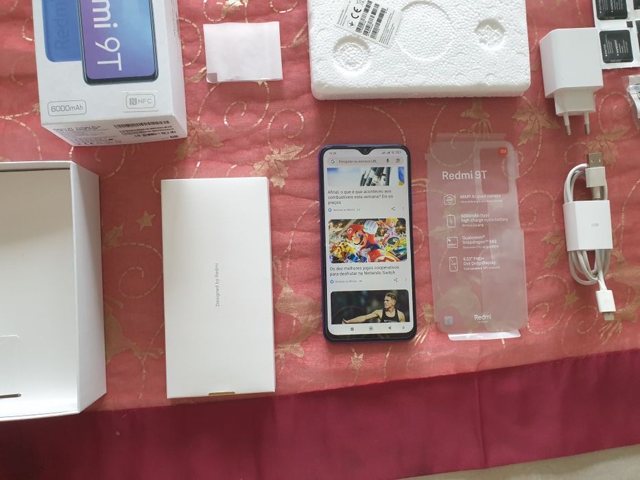 Xiaomi Redmi 9T na caixa, super bateria 6000 Mah, NFC, como novo