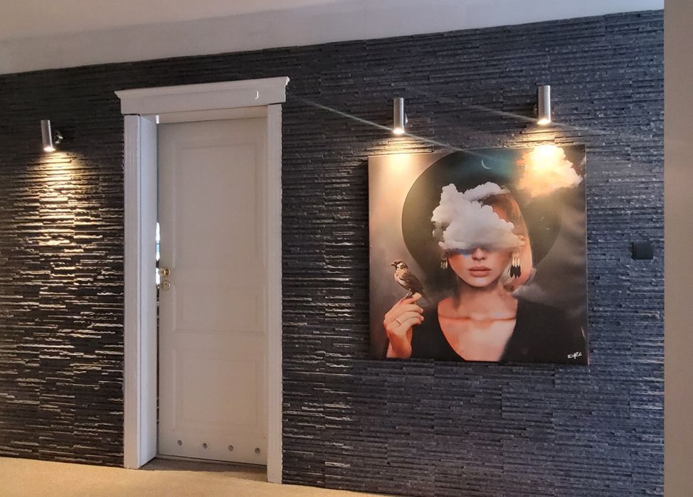 Lampa elewacyjna kinkiet tuba  chromowana góra  dół