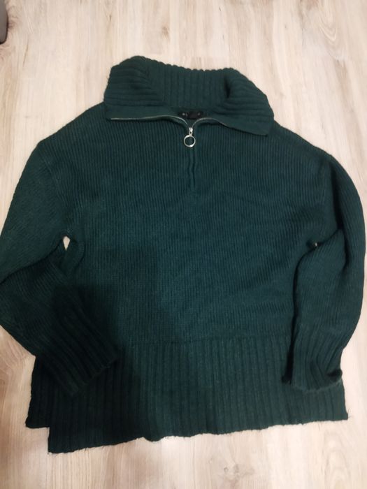 Amisu gruby sweter butelkowa zieleń r. 42/44
