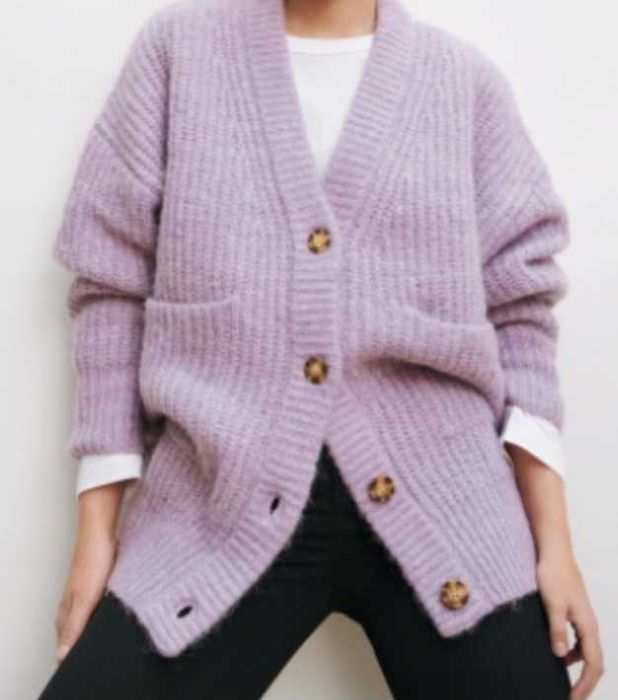 Gruby kardigan na guziki Zara