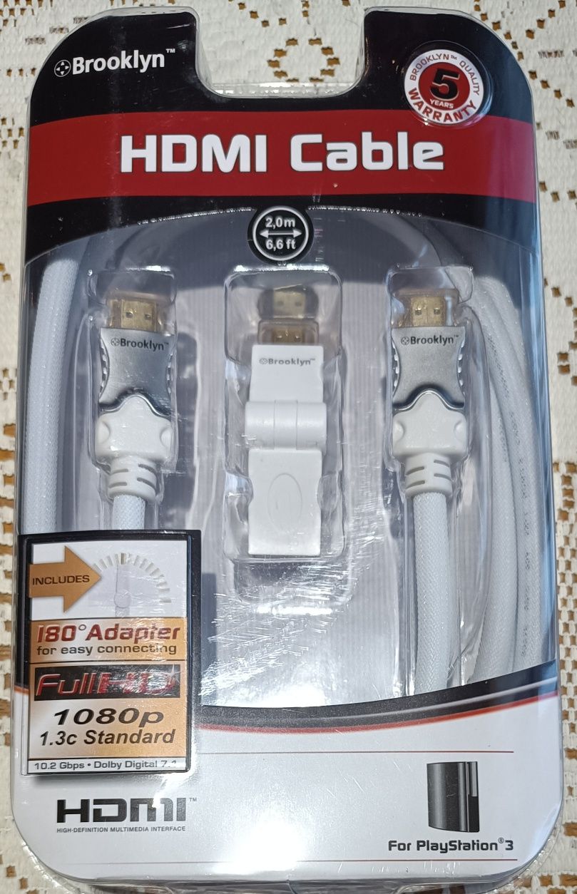 Kabel HDMI Brooklyn FullHD 1080p 1.3c 180' 2m 10.2Gbps Dolby Digital7.