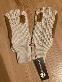 Rękawiczki Materiałowe, Brązowe, 100% bawełna, Unisex rozmiar 7,5
