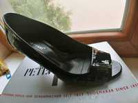 Czarne lakierowane czółenka szpilki ze skóry gino rossi r.38. sandały