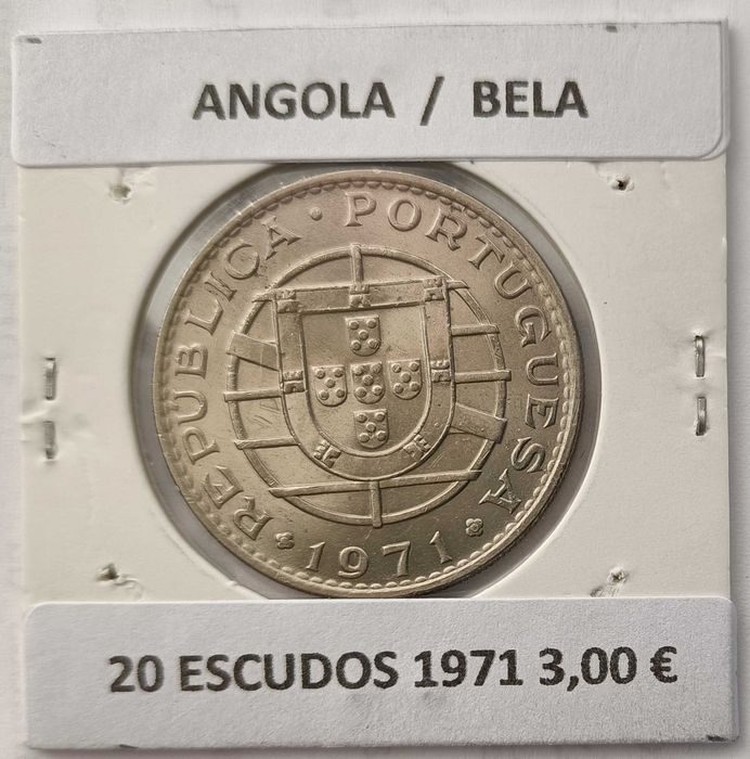 2 Moedas Portuguesas 20 escudos da Ex. Colónia de Angola  ( NÍQUEL )