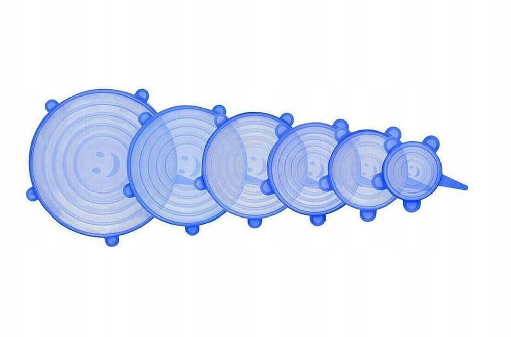 Pokrywki silikonowe uniwersalne do żywności zestaw 6szt