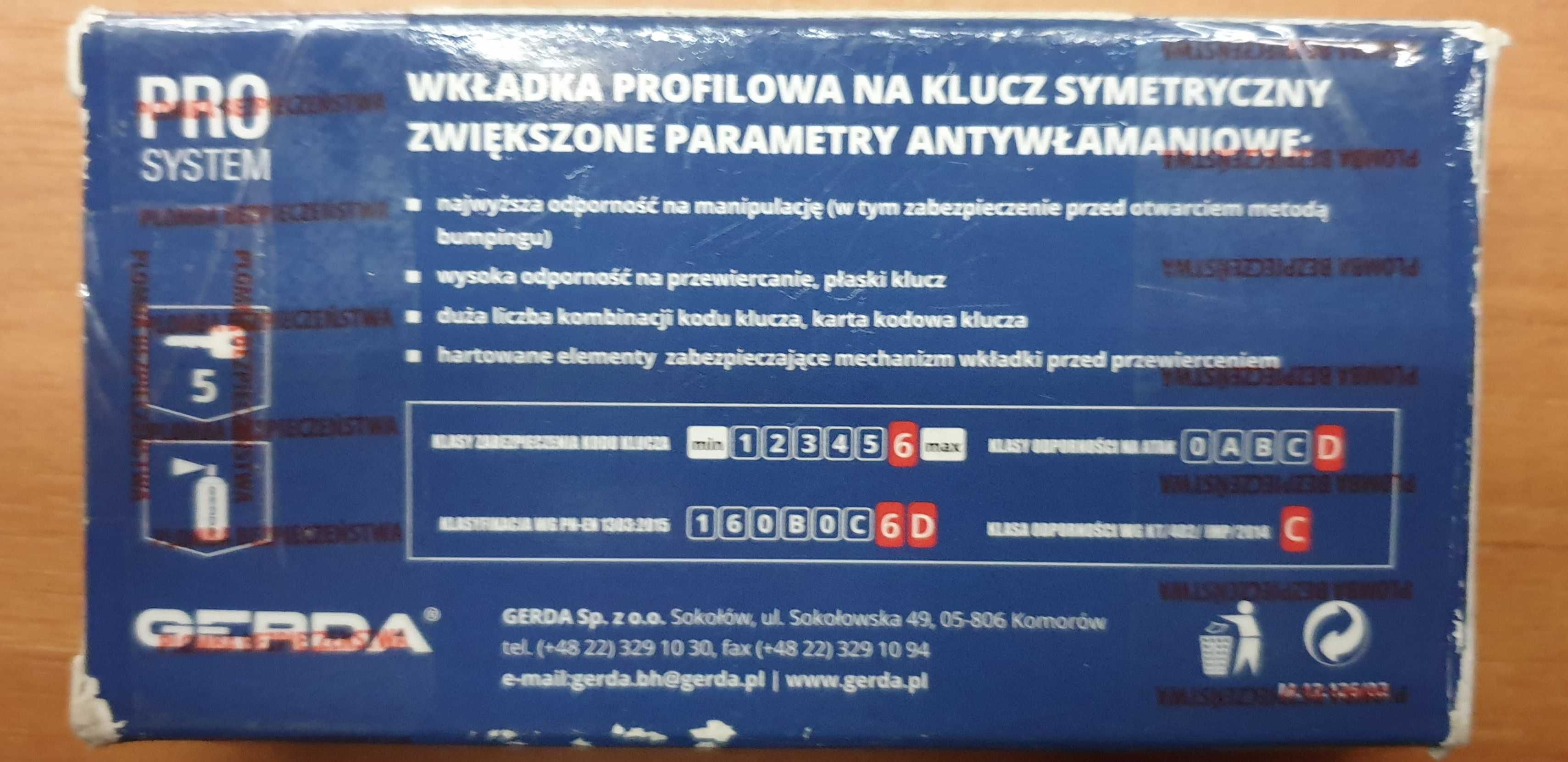 Wkładka Bębenkowa ANTYWŁAM kl 6 GERDA PRO SYSTEM 30/55 nik Zestaw 2szt