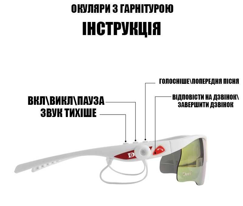 Солнцезащитные очки Daisy с блютуз гарнитурою 5.0 с наушниками белые