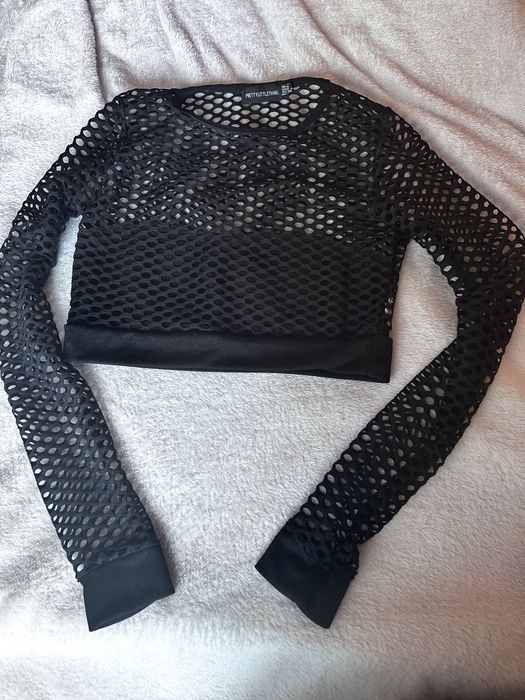 Bluzka krótka siateczkowa crop top