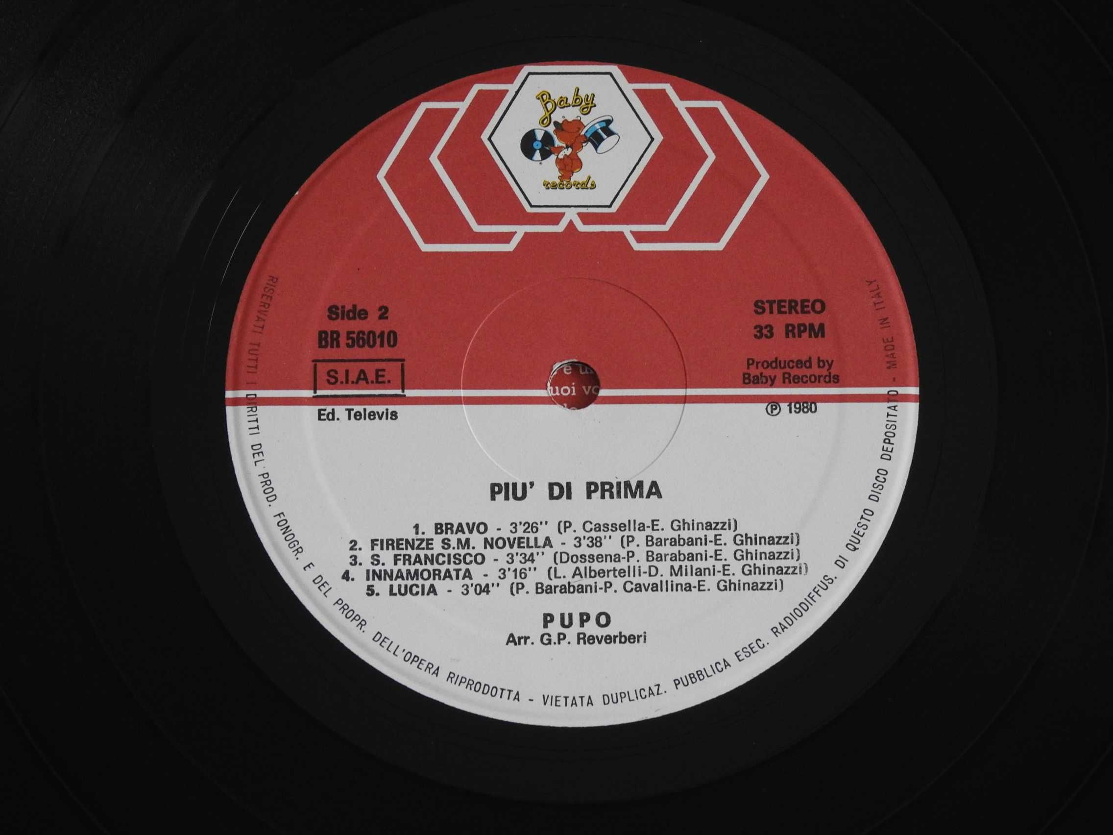 Pupo Piu Di Prima LP оригинал 1980 пластинка Italy NM 1st press