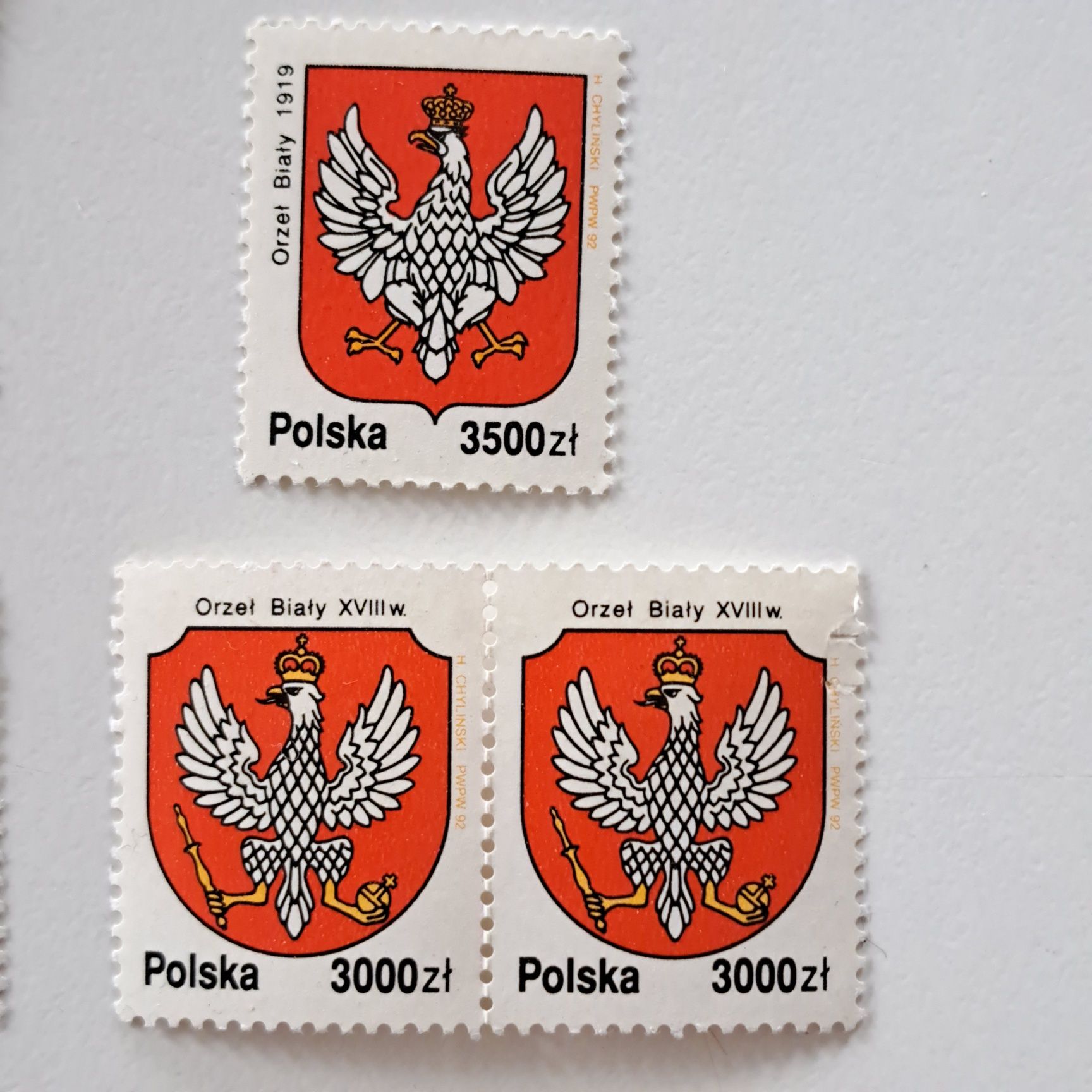 Zestaw 7 znaczków Polska PRL/1990 – Orzeł Biały, flora. Auk.2