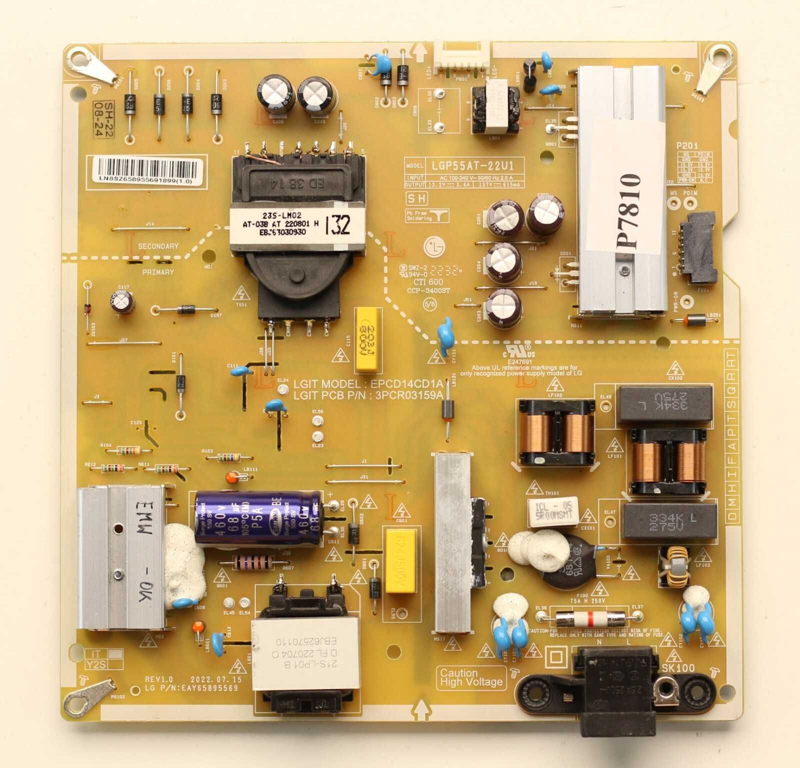 eay658955.69 rev1.0 fonte de alimentaçao lg 55ur78003lk