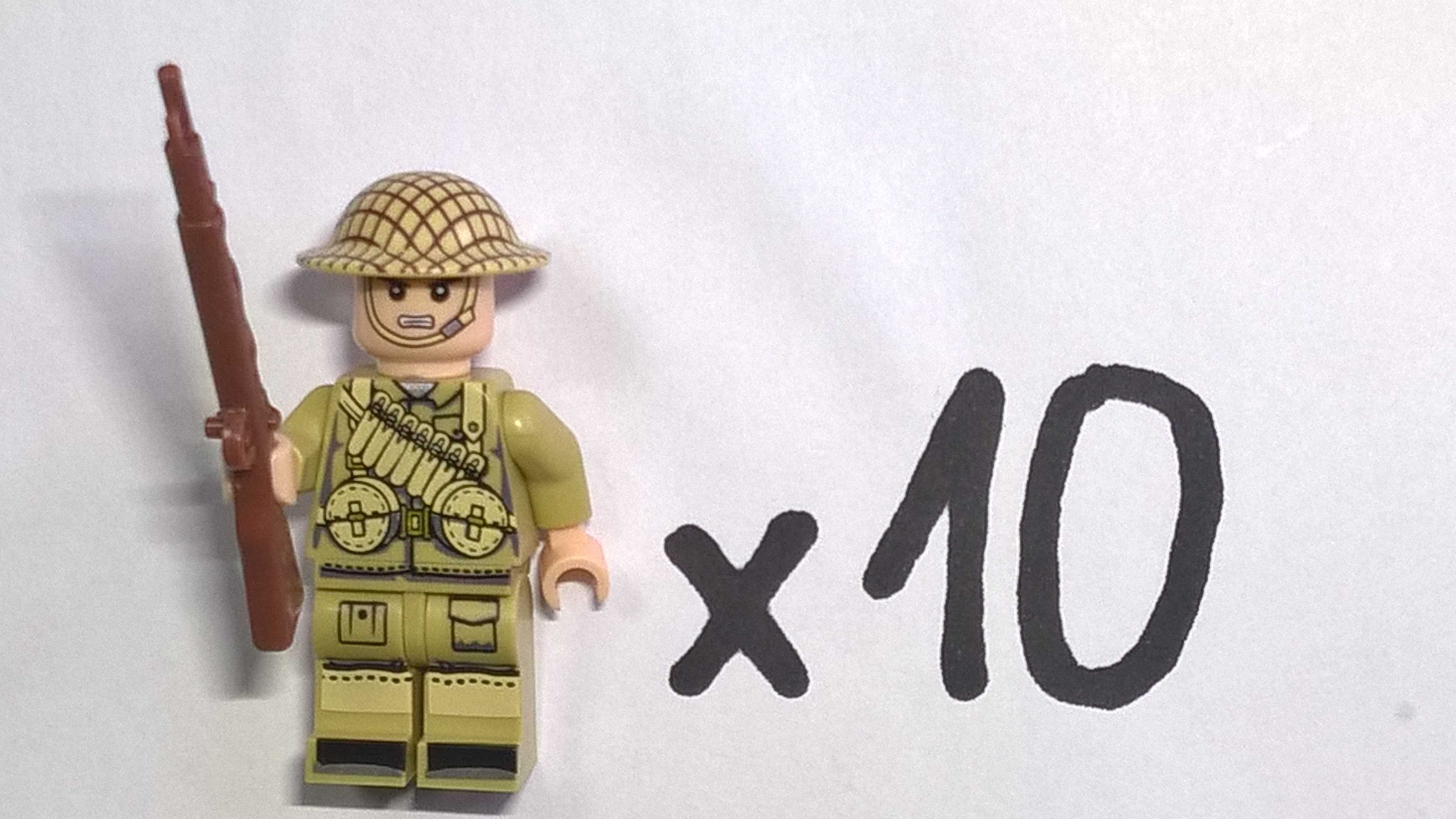 10 Figurek żołnierzy brytyjskich z bronią WW2 kompatybilne Lego, Cobi