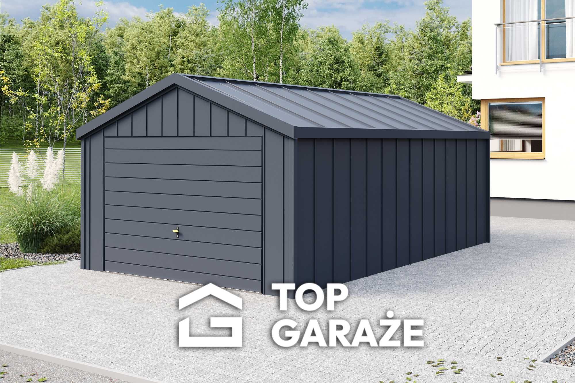 Garaż blaszany na rąbek / 4m szer. 6m dł Dwuspadowy / Garaże