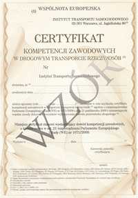 Szczecin użyczę Certyfikat Kompetencji Zawodowych