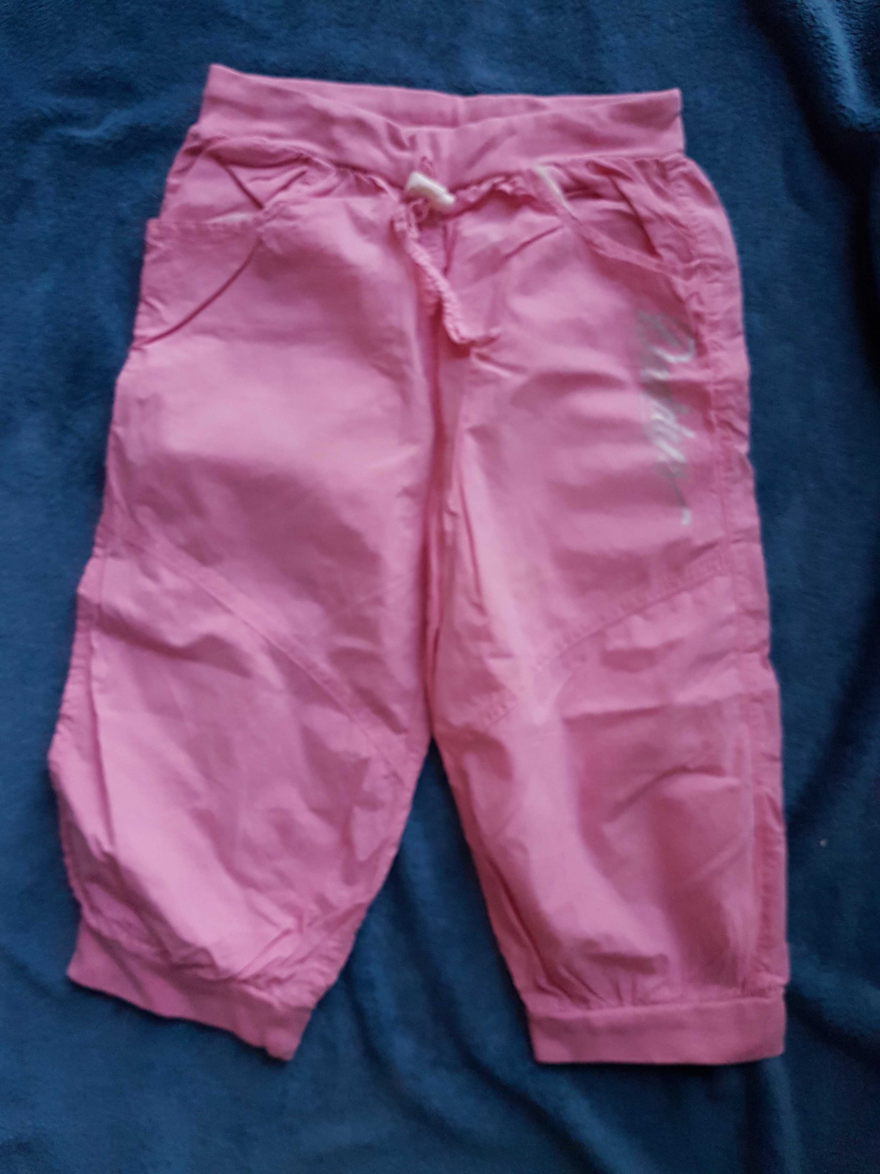 Spodnie 3/4 cienkie dziewczęce różowe R 140