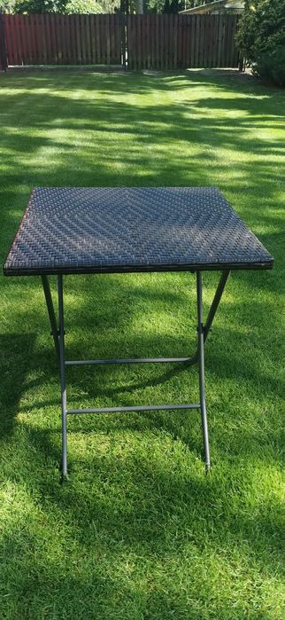 Meble ogrodowe rattan stół, krzesła komplet brąz