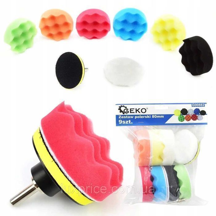 Набір для полірування 80мм 9 шт Geko G00882