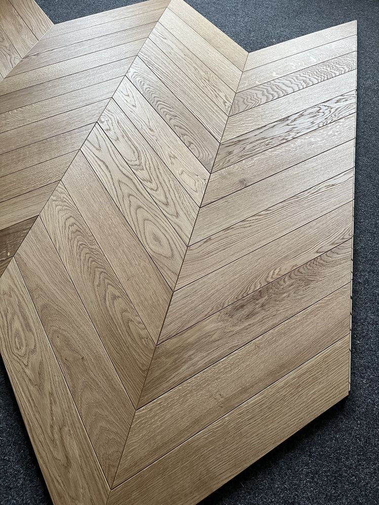 Podłoga Jodełka Francuska Dąb Natur 15x100x600mm, Olej UVx2 Naturalny