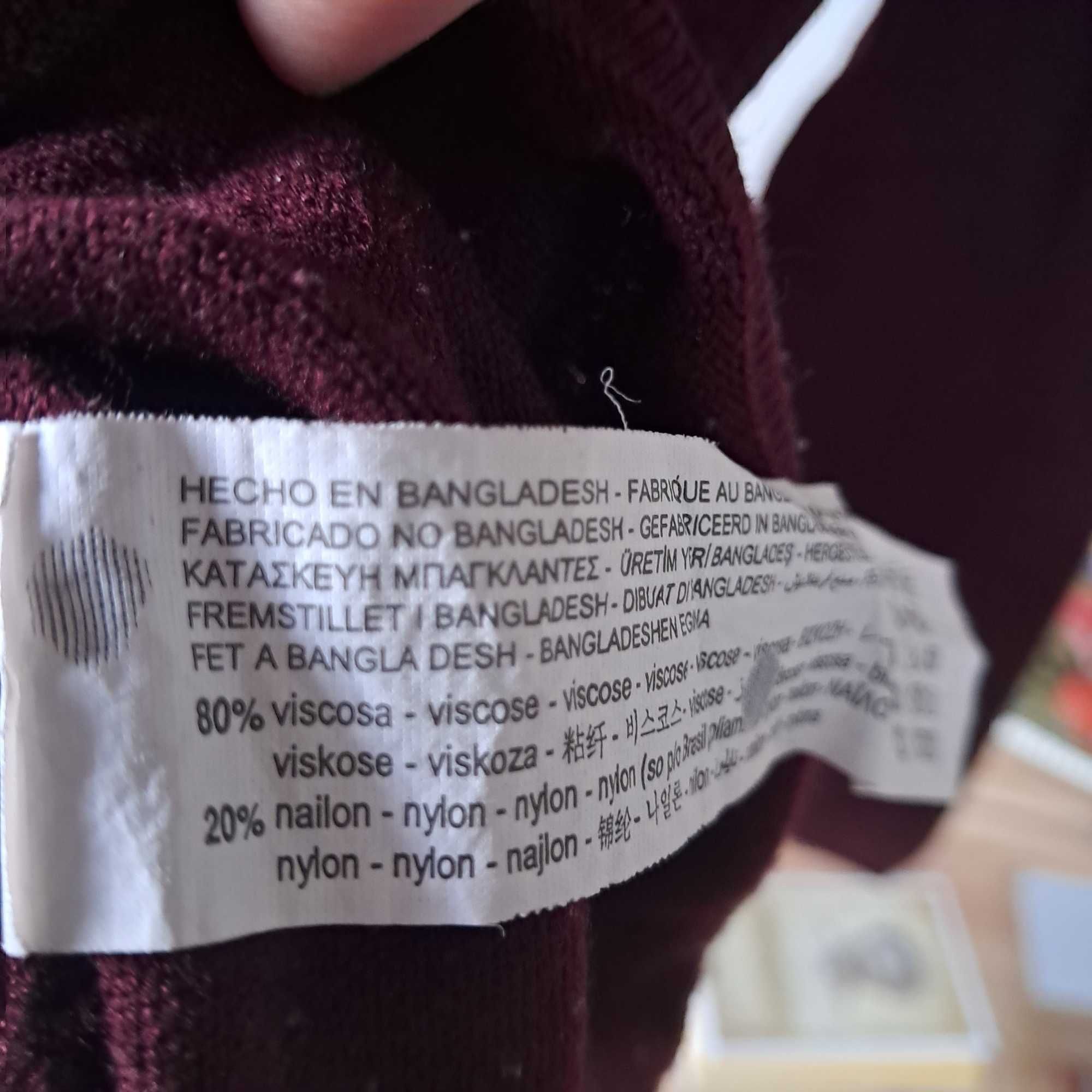 Damski golf sweter Stradivarius śliwkowy burgundowy wiskoza M