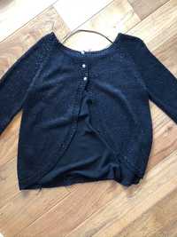 Czarny błyszczący sweterek Zara