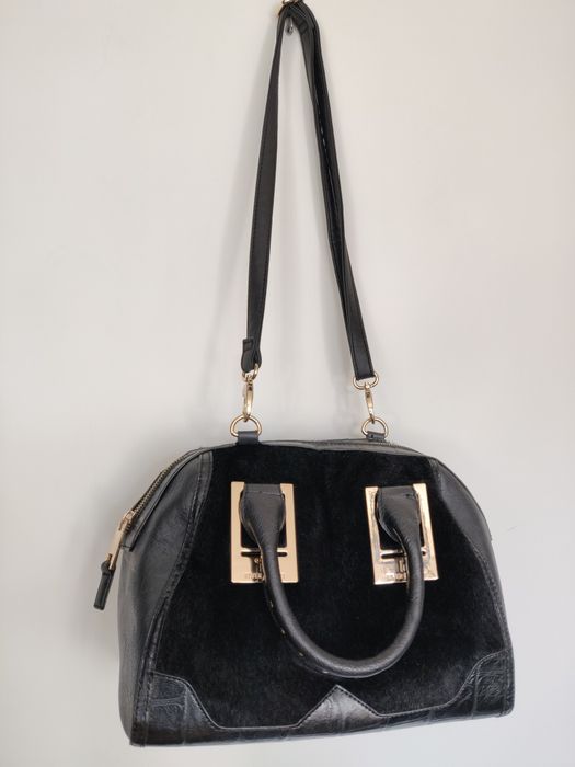 Torebka River Island z naturalnego włosia czarnego