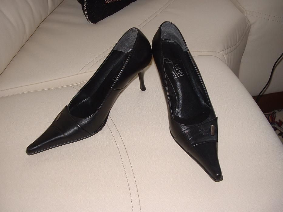 Czarne szpilki buty skórzane rozmiar 40 wkladka 26 cm obcas 8 cm