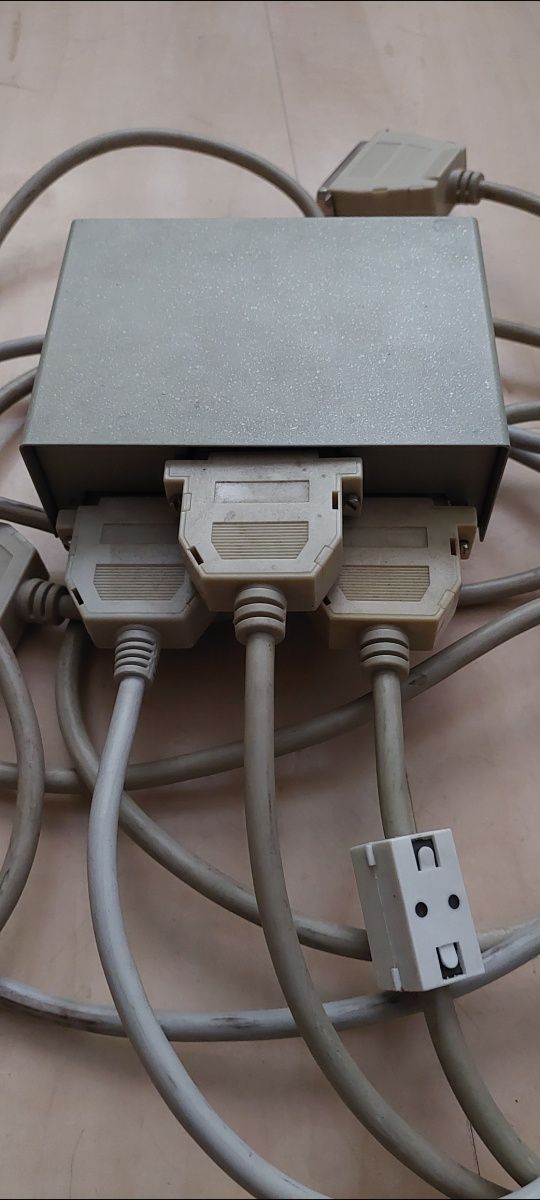 Rozdzielacz przełącznik kabli do drukarki LPT + kable