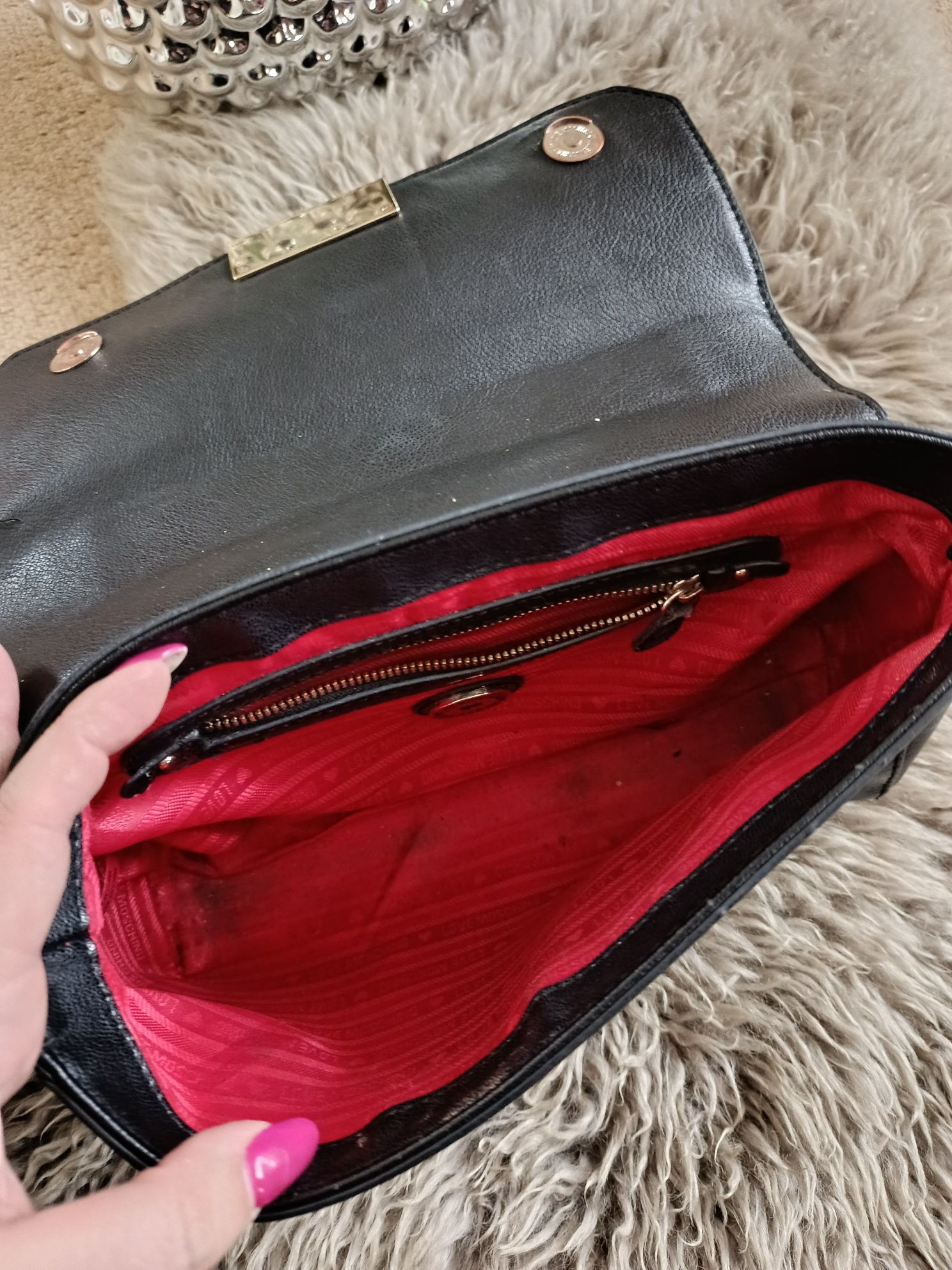 Love moschino duża pojemna torebka listonoszka łańcuszek