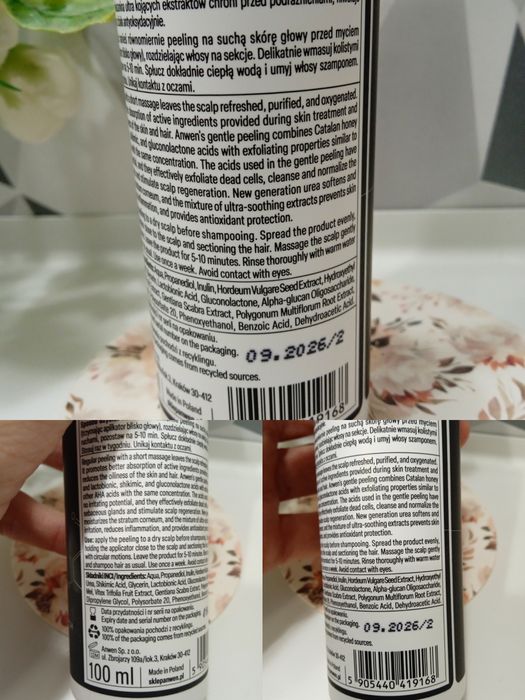 Delikatny peeling do skóry głowy Anwen plus serum rewitalizujace mikro