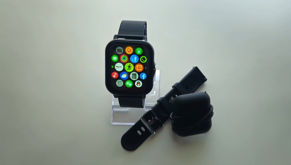 Smartwatch Czarny Zegarek Bransoletka i Pasek Silikonowy