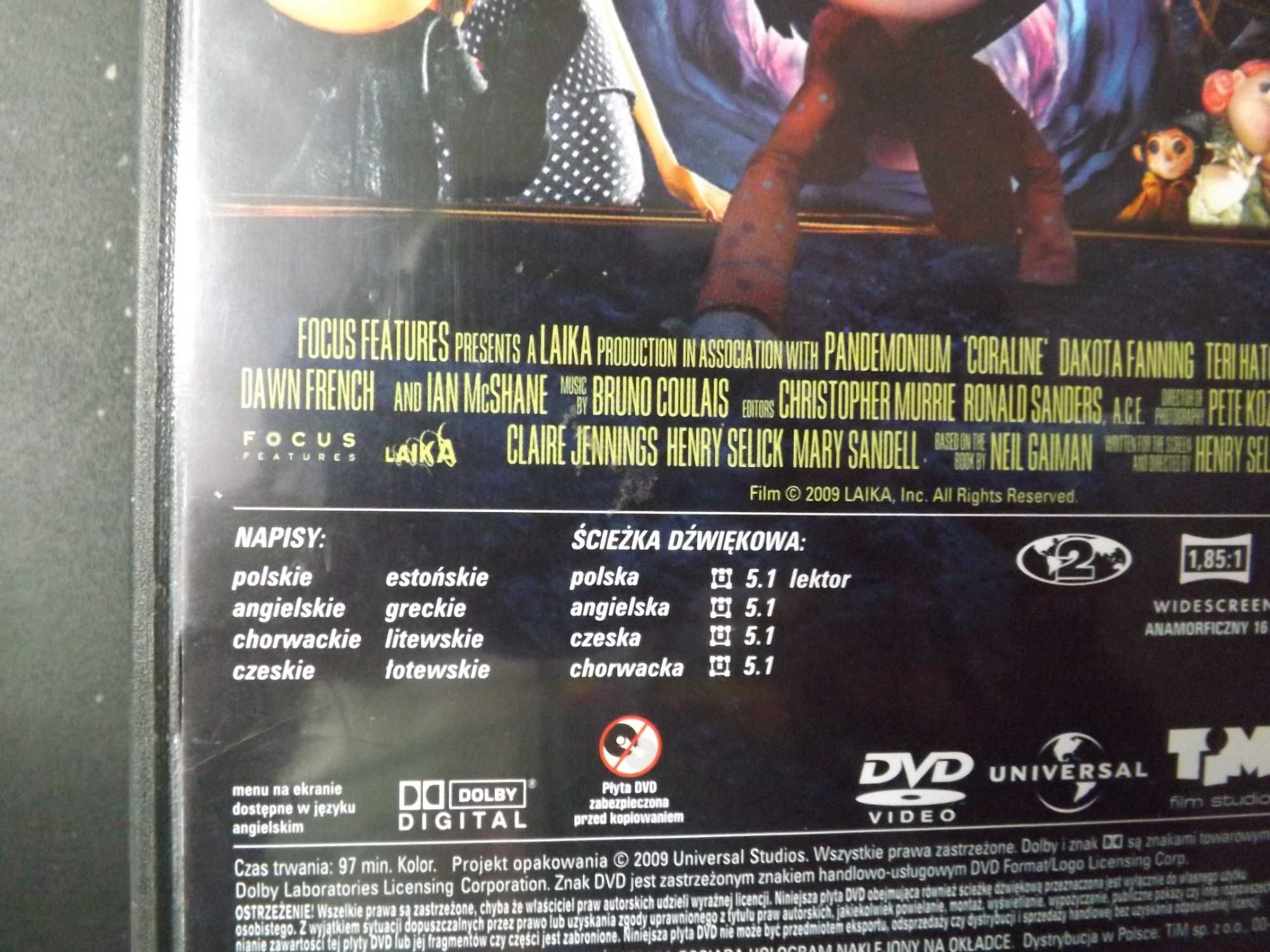 Koralina i tajemnicze drzwi dvd bajka film