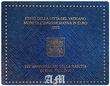 VATICANO - 2€ - 125 Anos do Nascimento do Papa Paulo VI 2022 - BNC