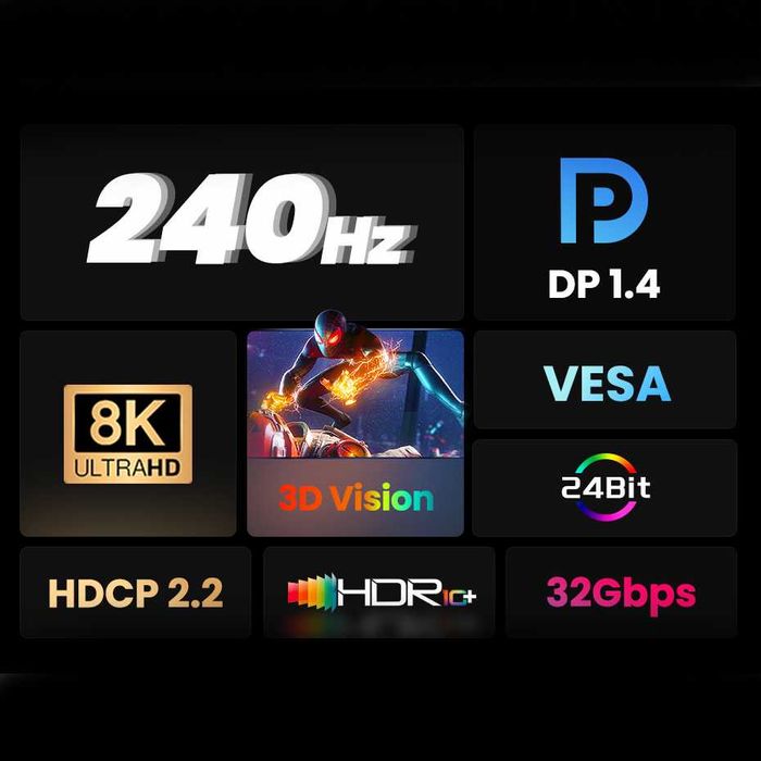 Кабель display port 4K 144hz шнур DP 1.4 дисплей порт для монитора