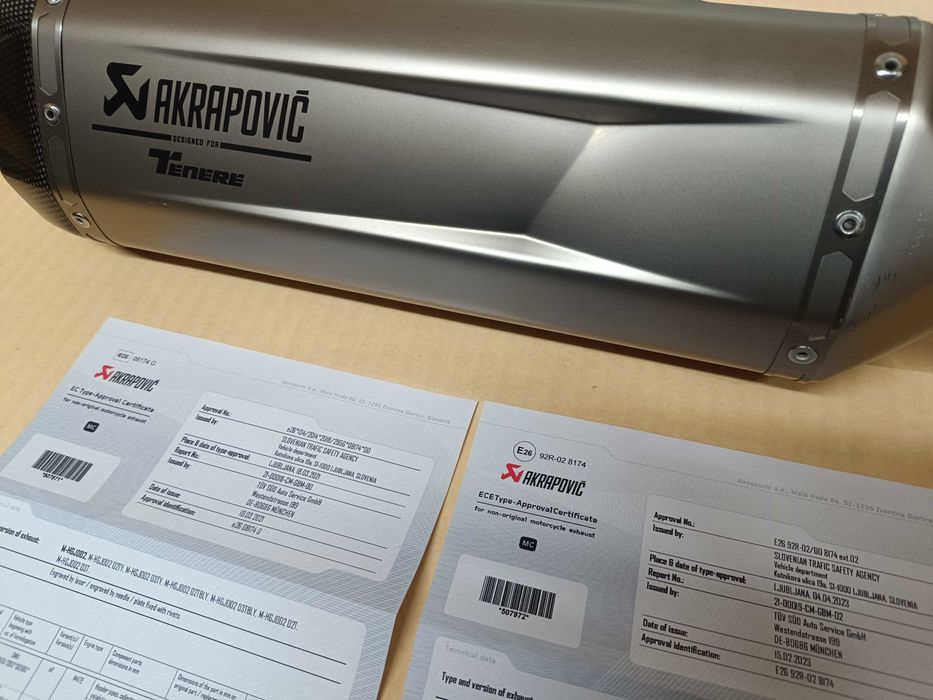 PONTEIRA AKRAPOVIC YAMAHA TENERE 700