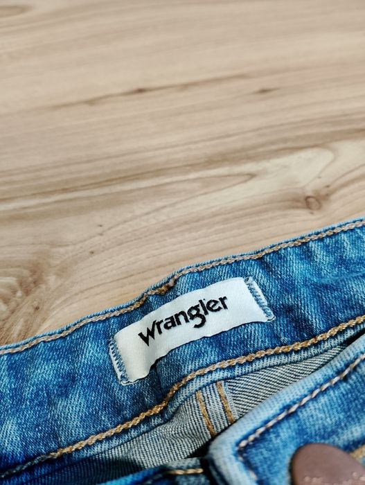 Niebieskie Damskie Spodnie Jeansowe Dżinsowe Wrangler Skinny Fit