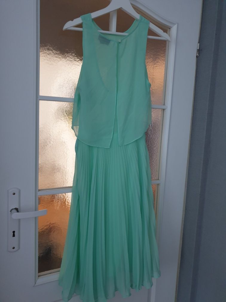zielona szyfonowa sukienka 36 S
