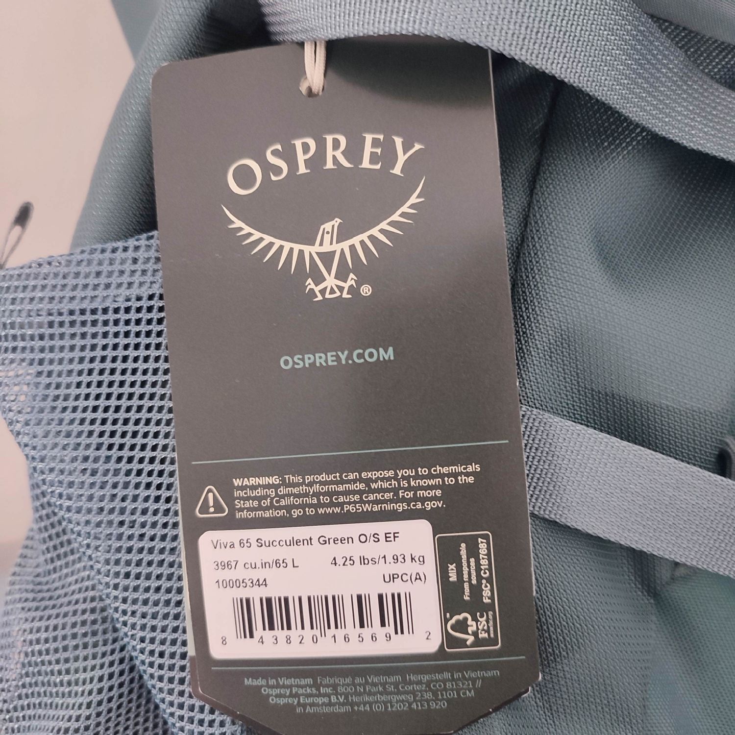Damski plecak trekkingowy Osprey Viva 65 soczysta zieleń zielony