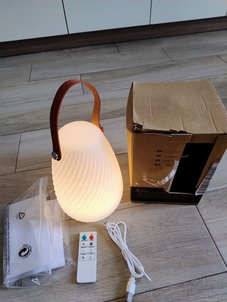 Lampa LED, RGB przenośna, ściemniana, lampa stołowa z 8 kolorami.