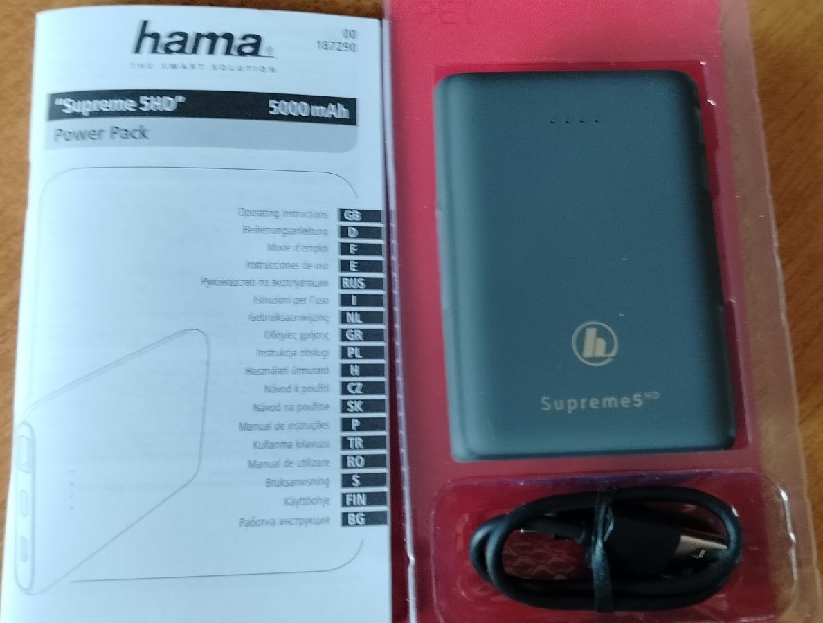 Зарядное устройство, аккумулятор Hama Supreme 5HD power bank, 5000mAh