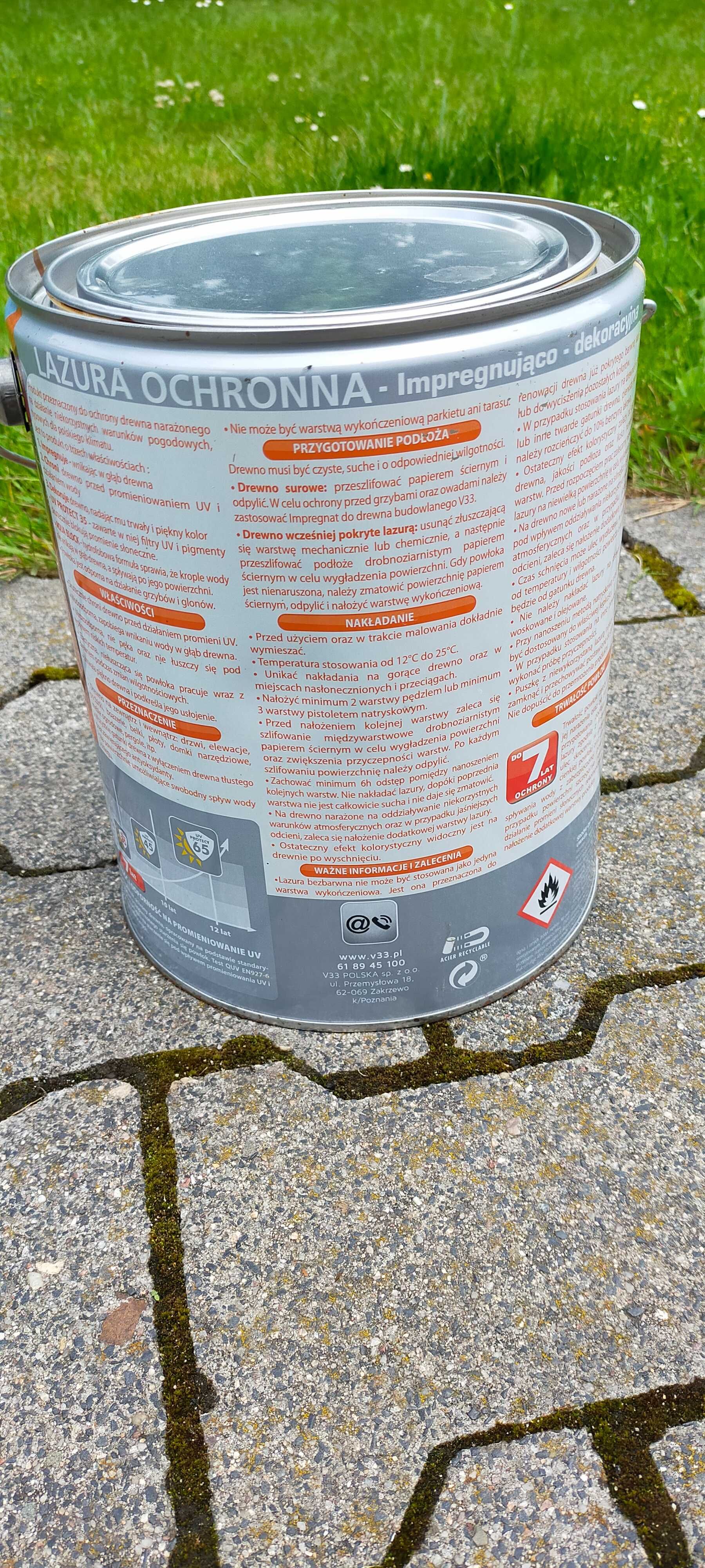 Lazura ochronna 3v3 5l dąb jasny satyna.