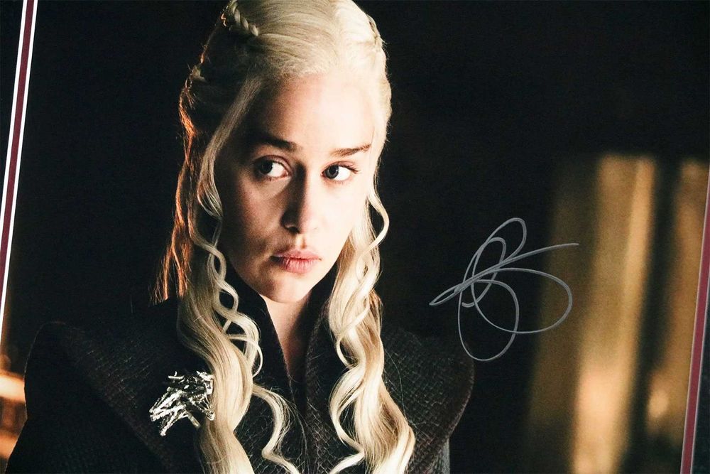 Emilia Clark autograf Gra o Tron piękna oprawa certyfikat