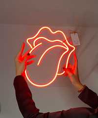 Neon, neon usta, neon Rolling Stones, oświetlenie led, ledon