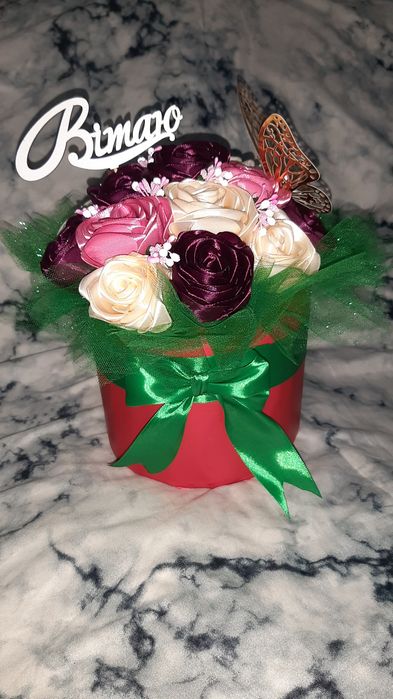 Букеты с атласной ленты