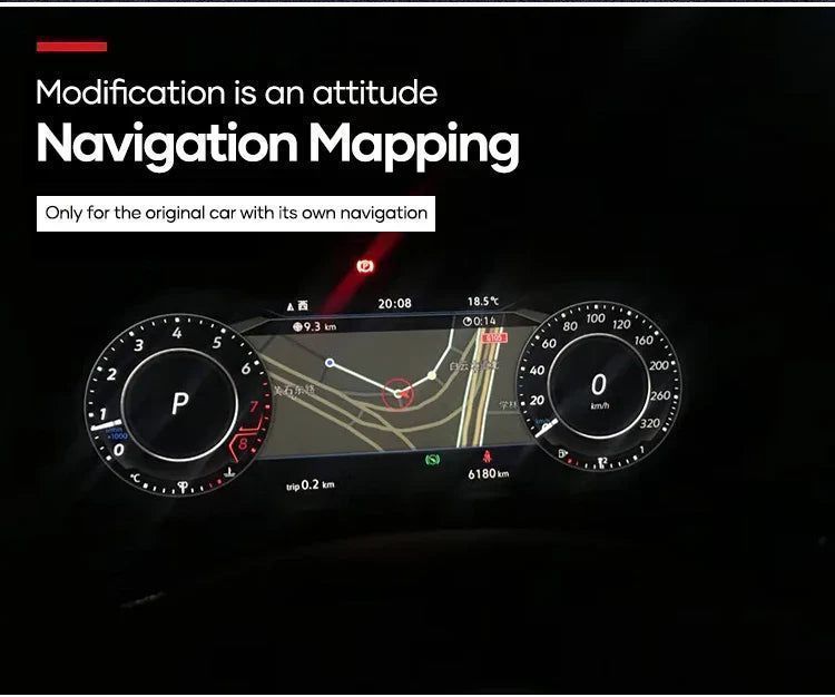 10,25-calowy Cyfrowy Wirtualny Kokpit LCD do VW Tiguan 2009 - 2017