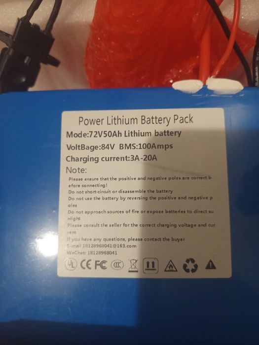 Bateria 72v50ah nowa