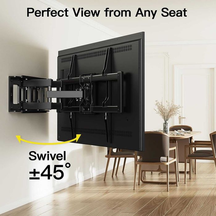 Suporte de TV rotativo braços duplos 37" a 75" até 45kg