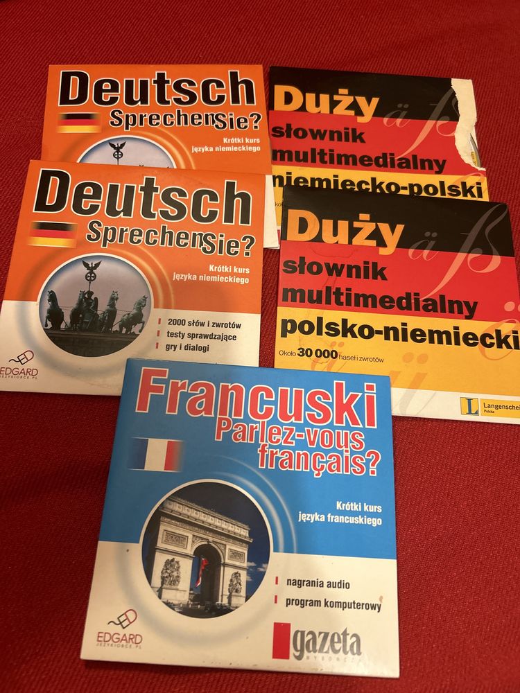 Kurs jezyka niemieckiego i francuskiego, slownik niemiecko-polski CD