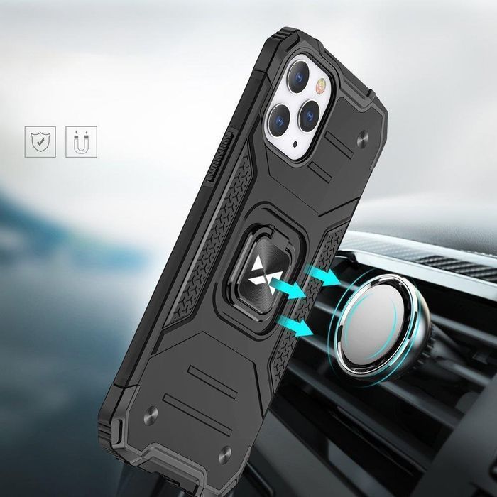 Etui iPhone 14 Pro Wozinsky Ring Armor z Magnesem Niebieskie