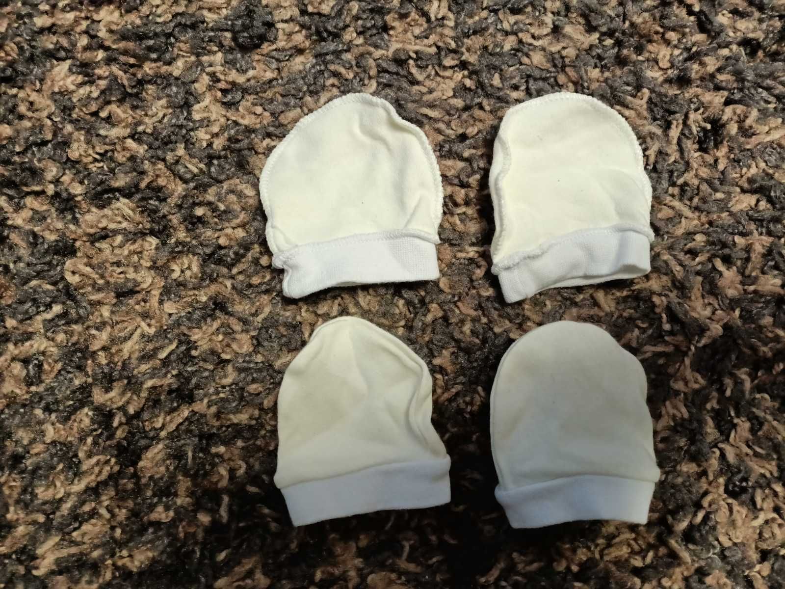 Рукавички, царапки для новорожденных, 0-6 м., байка, 4 пары